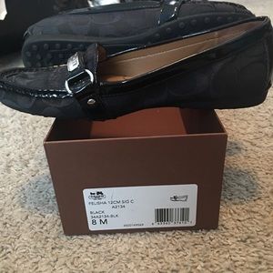 Coach black Logo loafers size 8